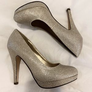 Gold Glitter Heels